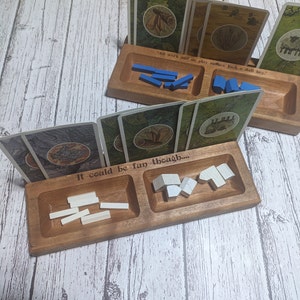 Houten speelblad | Kaarthouder en houder voor spelonderdelen voor bordspellen, kaartspellen en tabletop-RPG's