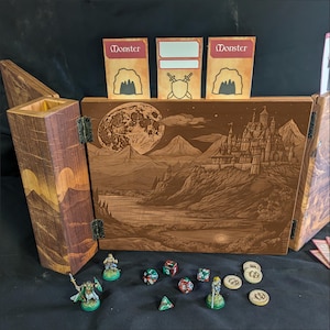 Personalized Full Sized Game Master Screen | Handmade Wooden GM Screen | Custom Laser Engraved Dungeon Master Board for Tabletop RPGs