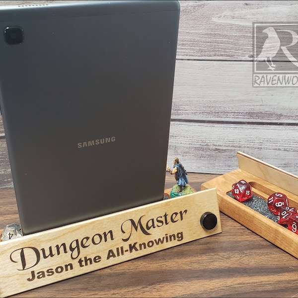 Custom RPG Character Name Plate | Wooden Desk Sign | Intro Plates for TTRPGS | Handcrafted RPG accessory for DnD, D&D, and Board Games