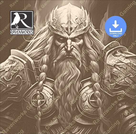 Dwarven King Laser Engraving Digital Files | Laser Ready PNG Digital Download for Wood Engraving Machines
