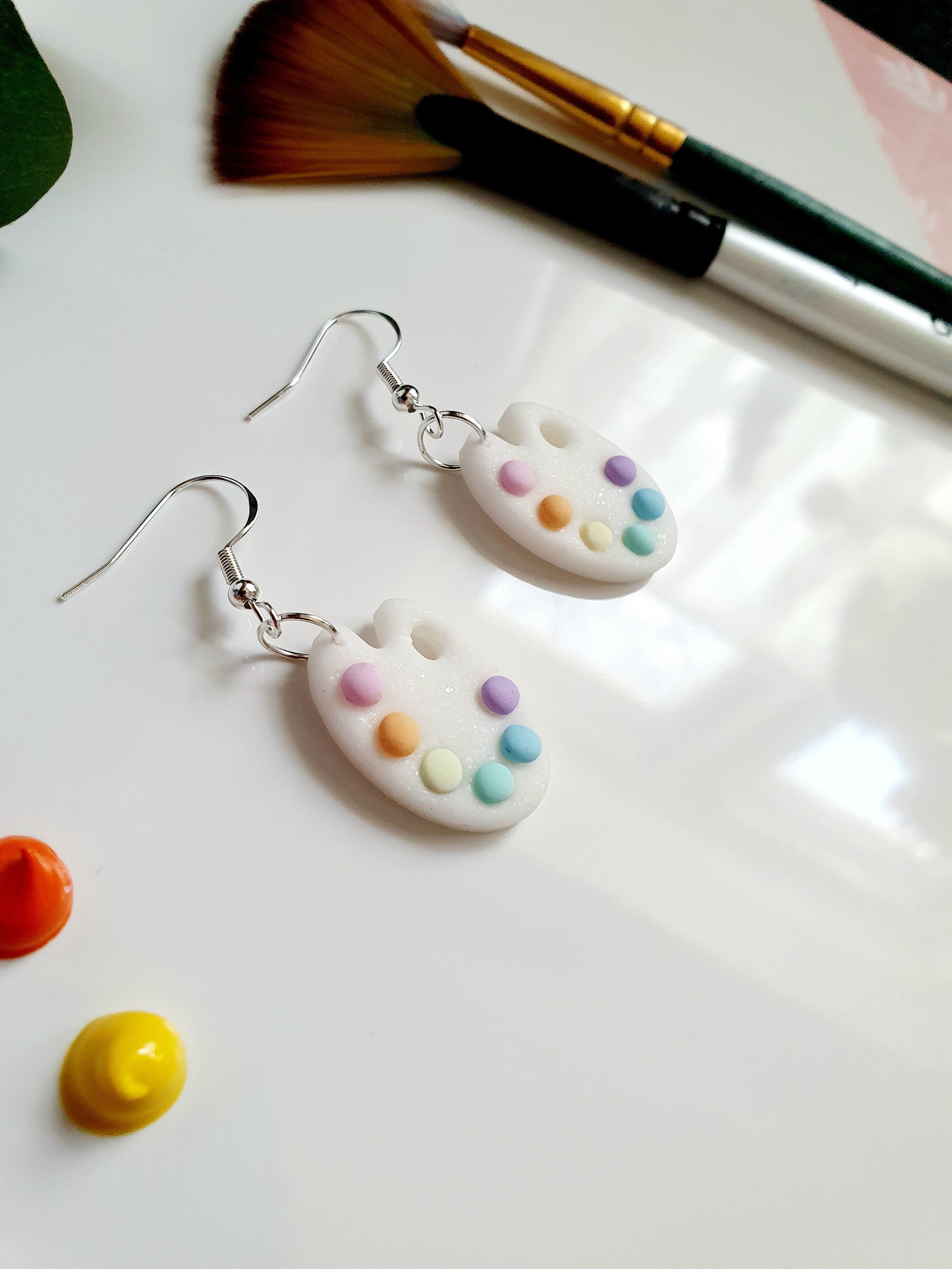 Beaupretty Malpalette Ohrringe Silber - Kreativer Schmuck Für Künstler & Kunstlehrer