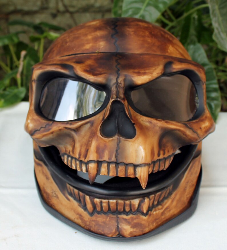 Skull Skeleton Visor Flip Up Motorcycle Helmet GHOST RIDER | Etsy