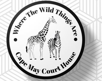 New Jersey stickers, New Jersey gifts, Cape May Court House Sticker, Zoo stickers