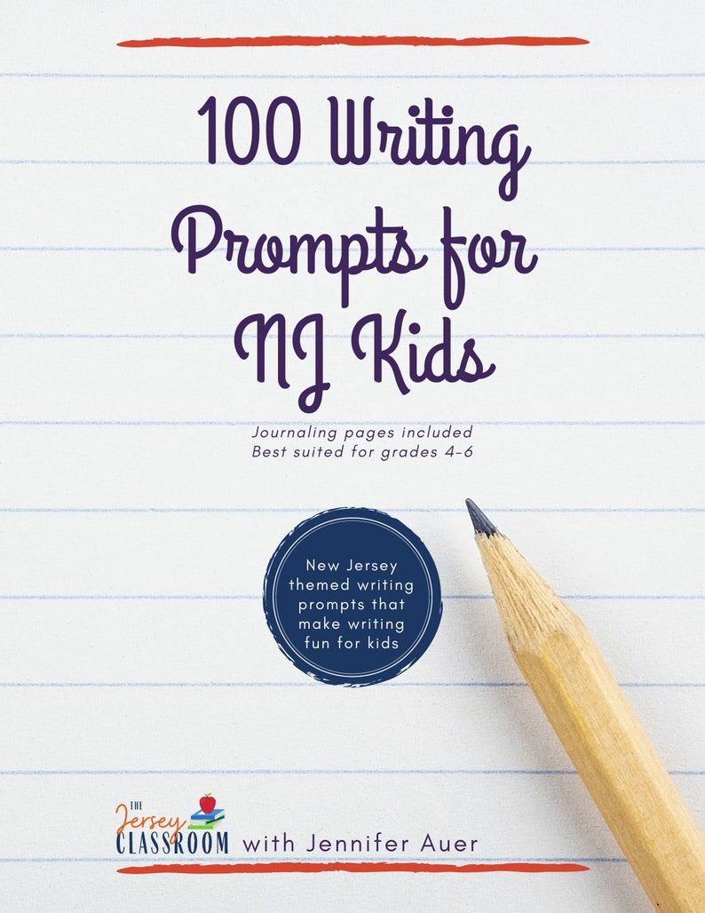 New Jersey homeschooling New Jersey workbooks 100 Writing Prompts for New Jersey Kids with Journal Pages Print at Home
