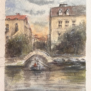 Stadtansicht Aquarell Malerei: Einzigartige Architekturkunst