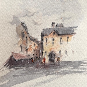 London Cityscape Watercolour Painting: Unique Architectural Art