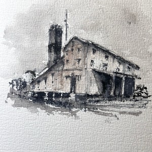 architectural watercolour painting