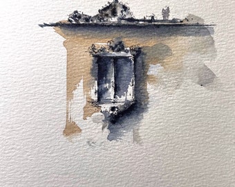 architectural watercolour painting