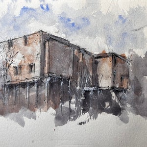 architectural watercolour sketch