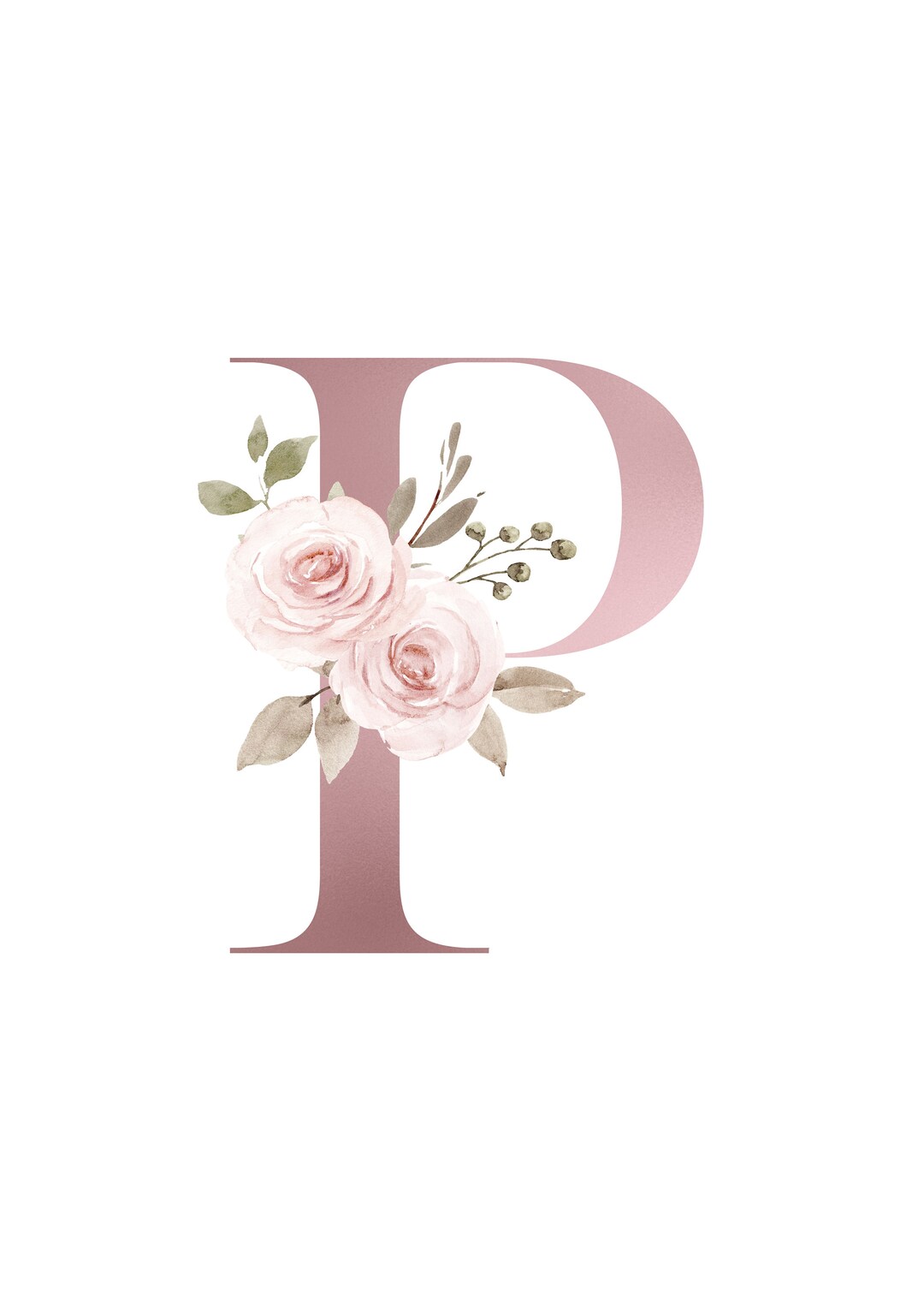 Letter P - Customised Pink Floral Alphabet Design (digital Download ...