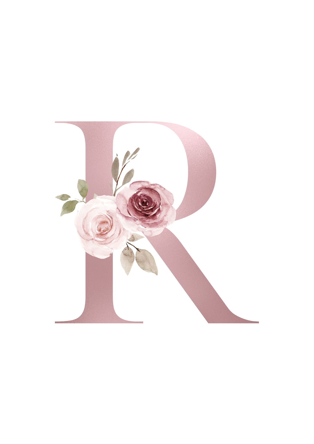 Letter R - Customised Pink Floral Alphabet Design (digital Download ...