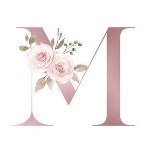 Letter M - Customised Pink Floral Alphabet Design (digital Download ...