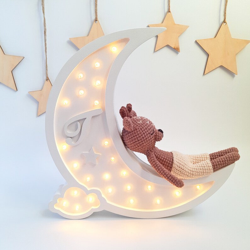 Crescent moon night light for baby boy Moon nightlight nursery Etsy