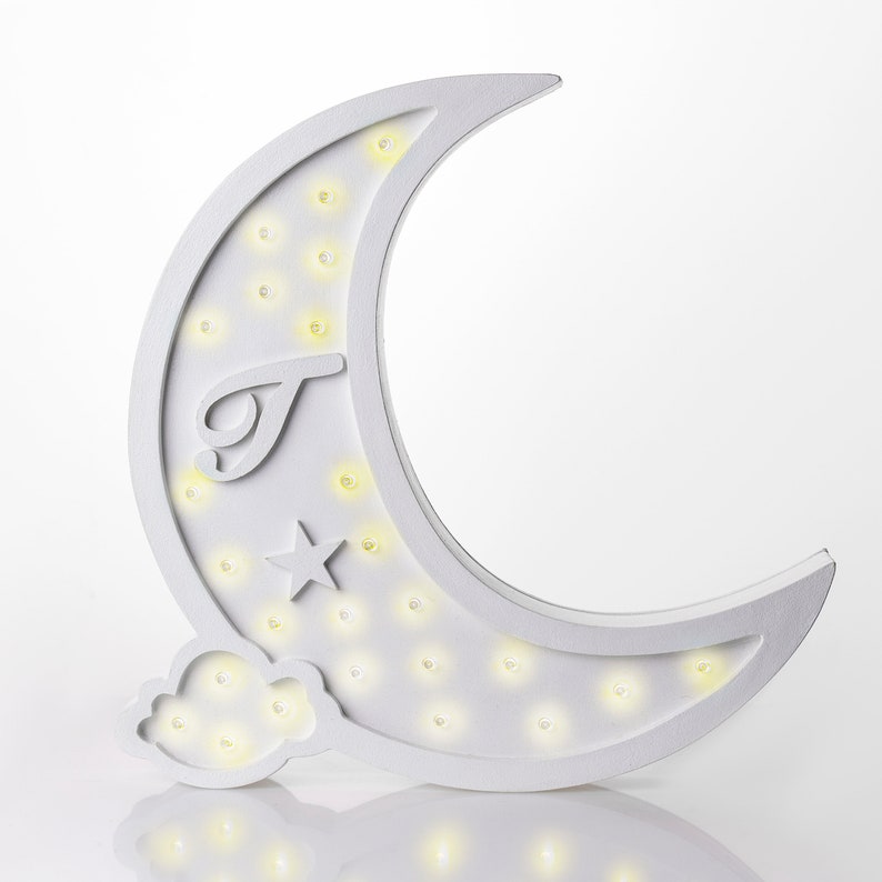 Crescent moon night light for baby boy Moon nightlight nursery Etsy