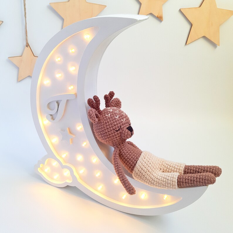 Crescent moon night light for baby boy Moon nightlight nursery Etsy