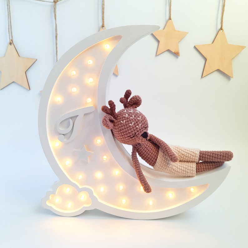 Crescent moon night light for baby boy Moon nightlight nursery Etsy