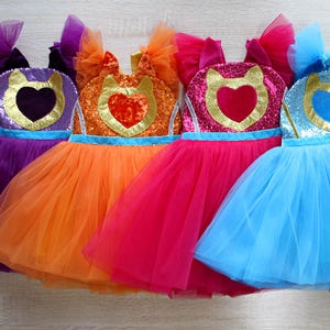 Cat Princess Costume with Mask, Toddler Sequin Tutu Dress, Girls Halloween Party Outfit