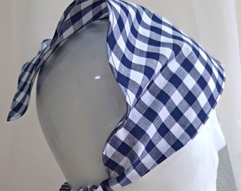 Gingham bandana Hair kerchief, Cottagecore hair bandana