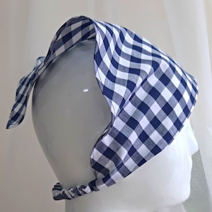 Gingham Cotton Hair Bandana: Cottagecore Headscarf