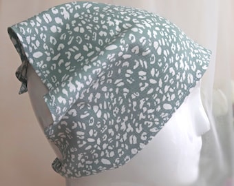Cottagecore Hellgrünes Haarbandana aus Baumwolle: Sommerliches Kopftuch