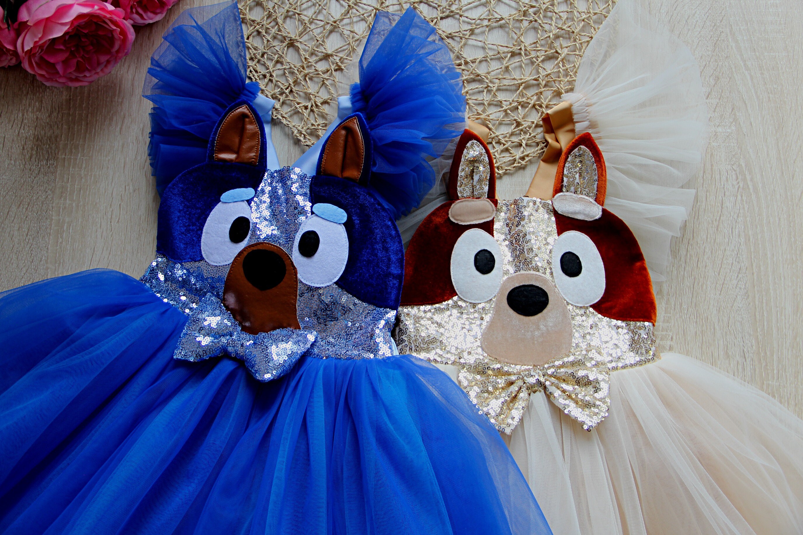 Blue Sequin Dog Party Dress