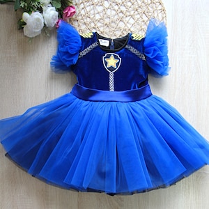 Hero Pup Tüll Tutu Kleid: Polizei-inspiriertes Geburtstags-Party-Kostüm