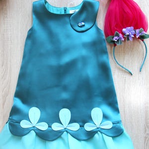 green felt dress Mini Tiara Dress in Green Velvet 3T main image 1