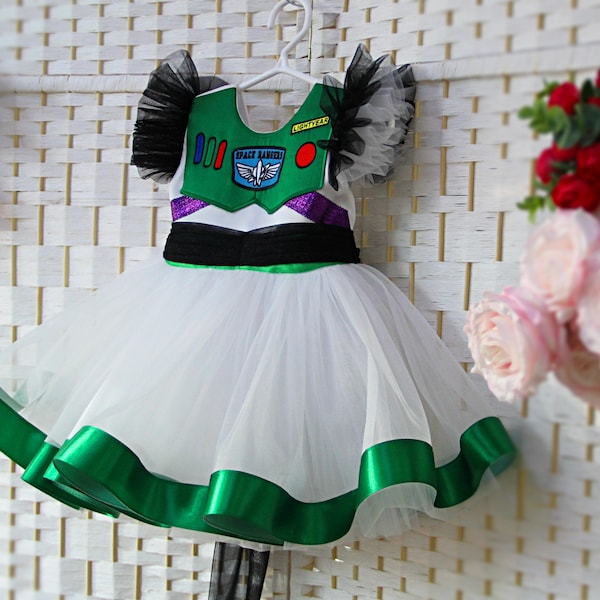 Robe en tulle inspirée des Space Rangers de la meilleure qualité pour tout-petits, costume de fête inspiré d'une histoire de jouets pour l'anniversaire des filles