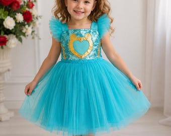 Handmade Cat Princess Costume: Sequin Tutu Dress with Mask