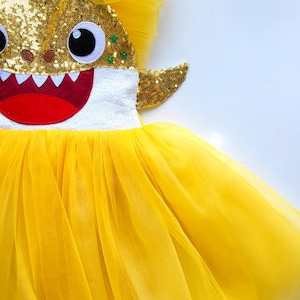 Hai Tutu Kleid: Gelbes Kostüm, Ozean-Themaparty