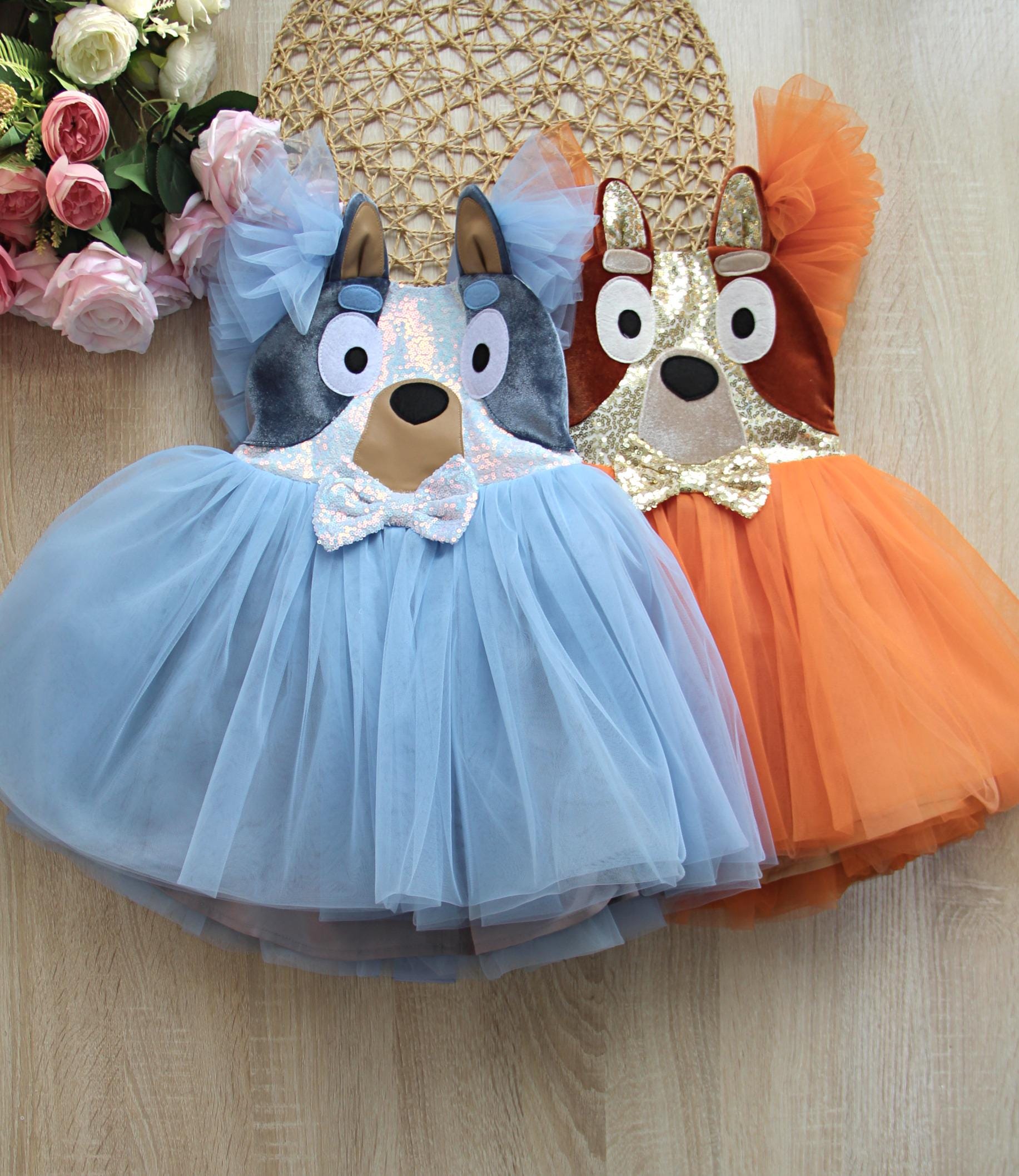 Go Bin Blue Dog Dress