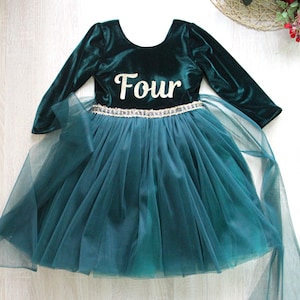 emerald green dress 3-6 months Green Ruffle Dress | Kids Ruffle Dress main image 1