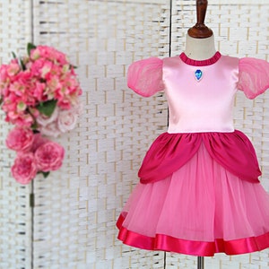 Rosa Prinzessinenkleid für Mädchen, Royal rosa Ballkleid, Magical Kingdom Kleid, Rosa Geschwollenes Geburtstagskleid