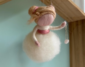 Felted elf, angel as a birthday gift, felt fairy for birth, guardian angel for school enrollment, felted doll in Waldorf style