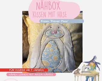 DIY sewing kit for children with Tilda fabrics "Wallflower", Nicky, sewing pattern and child-friendly sewing instructions for the Long-Eared Rabbit cushion