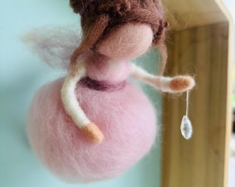Felted elf with wings, angel as a birthday gift, felt fairy for a birth, guardian angel for starting school, felted doll in Waldorf style
