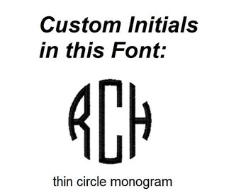 DIGITALER DOWNLOAD EMBROIDERY Designdatei - Benutzerdefinierte monogrammierte Initialen in abgebildeter dünner Kreis-Monogrammschrift - 4x4 und 5x7