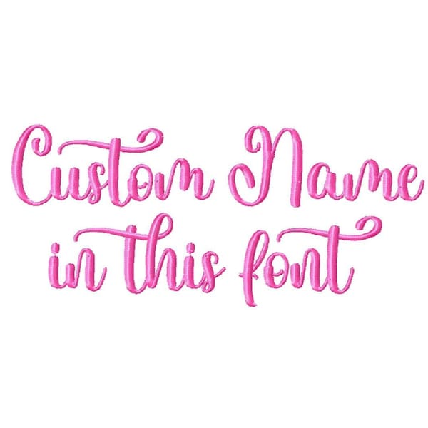 DIGITAL DOWNLOAD EMBROIDERY Design File - Custom Name in Pictured Hello Anita Cursive Font - 4x4 and 5x7 Machine Embroidery Name