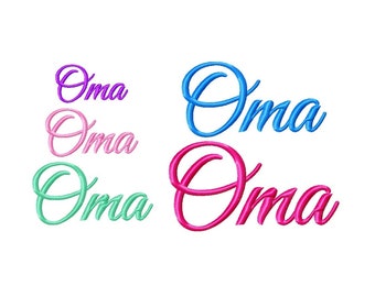 DIGITAL DOWNLOAD- Oma Embroidery Design File - 5 Sizes Machine Embroidery Design Download