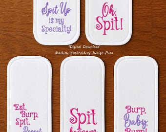 Baby Burp Cloth Design Bundle | Digital Download Machine Embroidery Files | 4x4 & 5x7