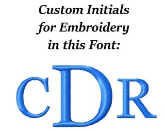 DIGITAL DOWNLOAD EMBROIDERY Design File - Custom Initials in Pictured Georgia Monogram Font - 4x4 and 5x7