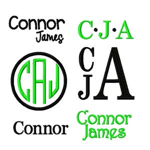 DIGITAL DOWNLOAD EMBROIDERY Design Files - 6 Custom Monogram and Name Machine Embroidery Designs - 4x4 Hoop Size for Baby Boy