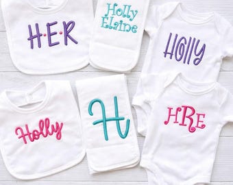 Machine Embroidery Design Bundle - 6 Custom Name / Initial Instant Download Files
