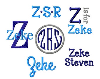 DIGITAL DOWNLOAD Machine EMBROIDERY Design Files - Set of 6 Custom Monogram and Name Designs - 4x4 Hoop Size for Baby Boy or Girl