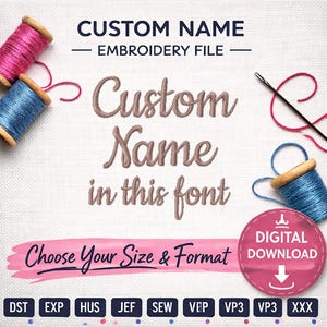 Archivo de diseño de bordado para descarga digital - Nombre personalizado en la fuente de galleta de la imagen - 4x4 y 5x7