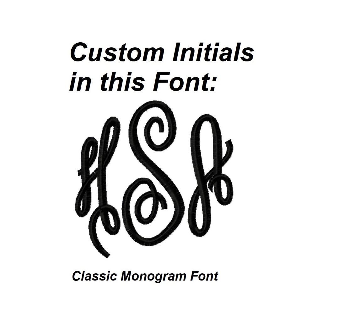 DIGITAL DOWNLOAD EMBROIDERY Design File - Custom Initials in Pictured ...