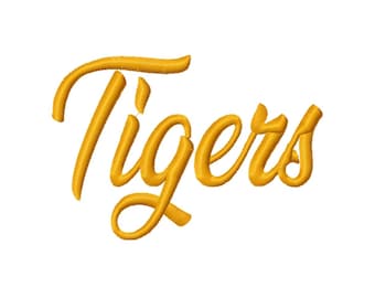 DIGITAL DOWNLOAD EMBROIDERY - Tigers Team Spirit Design - 4x4 and 5x7 Machine Embroidery Design File