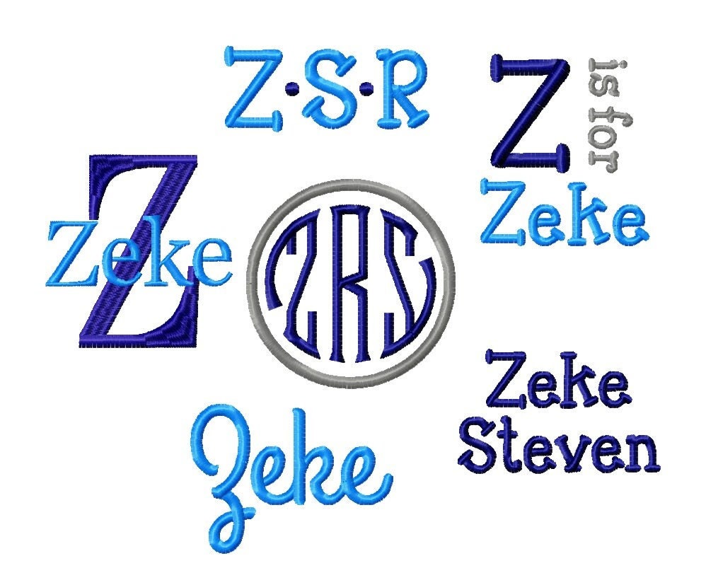 Custom Monogram Boys Embroidery Designs – 6 Personalized Name Files ...
