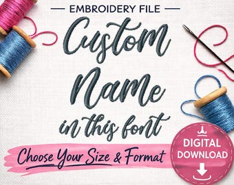 Custom Name in Madista Script Cursive Font - Machine Embroidery Design (Digital Download)