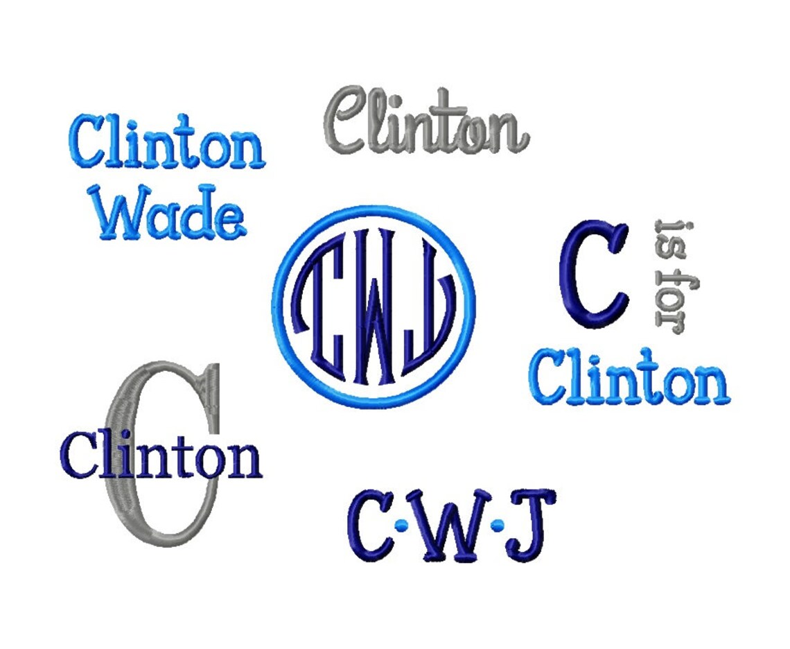 Custom Monogram Boys Embroidery Designs – 6 Personalized Name Files ...